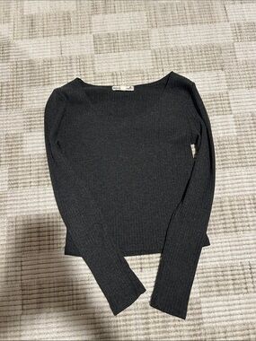 Slim Ribbed Crewneck Sweater in Black